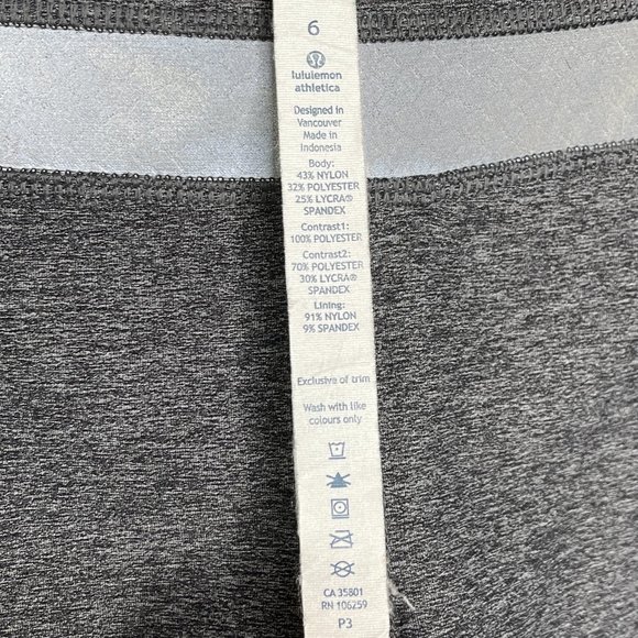 Lululemon Grey Silver Light Speed Tight Leggings Pants Size CAN 6 AUS 10 Active - Picture 11 of 12